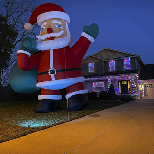Père Noël gonflable <span class=keywords><strong>géant</strong></span> de 26 pieds avec éclairage LED pour la publicité de Noël, les festivals, les anniversaires et les événements - Product Image 3