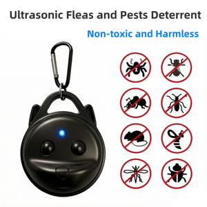 Répulsif Portable <span class=keywords><strong>Anti</strong></span>-Insectes d'Été pour Animaux Domestiques (Chiens) – Fonctionne sur Batterie, 12 Heures, Ultrasonique Contre les Puces, Tiques et Moustiques, avec Accessoires de Fixation - Product Image 1