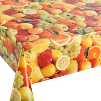 Housse de table personnalisée en tissu filet PVC pour fruits avec dos en flanelle