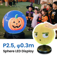 Pantalla LED Esférica a Todo Color APEXLS P2.5 de 30 cm, Clasificación IP65, Pantalla Digital Multiusos para Interiores/Exteriores para Comercios, Restaurantes y Más