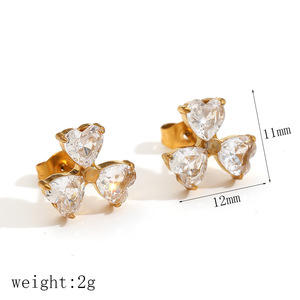 Pendientes de aro con circonita y baño de oro, diseño de flor y estrella, para mujer, joyería de fiesta, accesorio de moda - Product Image 5