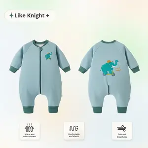 Pyjama en <span class=keywords><strong>polaire</strong></span> pour bébés et tout-petits, respirant, anti-coup de pied, garçons et filles, automne, manches longues, <span class=keywords><strong>jambes</strong></span> séparées, pour dormir - Product Image 6