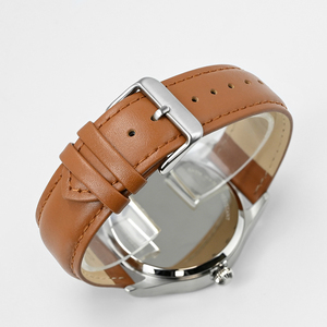 OEM Minimal Dial One Watch Hand Men Quartz Timepiece Premium Leather Band Day <b>Calendar</b> Dual Display For Business Daily Wear - Product Image 5