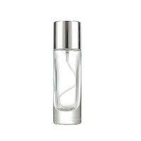 Flacon pulvérisateur de parfum en verre transparent de 30 ml, base épaisse, atomiseur à pompe, vide, rechargeable, emballage cosmétique de voyage