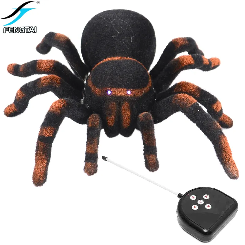 4-way Infrared RC Spider Eye Shine Halloween Simulation Scary Plush Creepy Remote Control Tricky Scary Soft Prank ToysFunny Chri