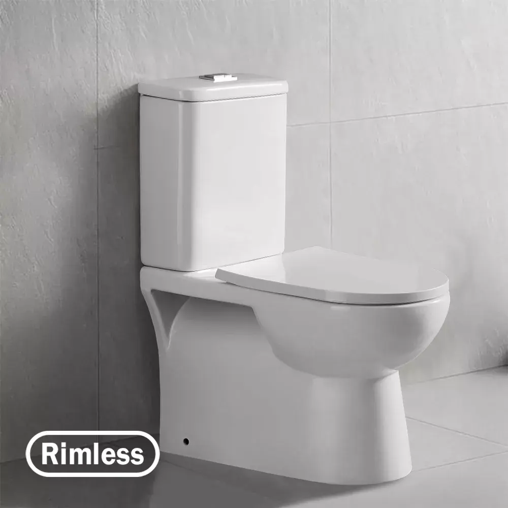 Toptan mat renk sağlık gereçleri yıkar çerçevesiz gömme banyo Inodoro tuvaletler seramik iki parçalı Wc tuvalet