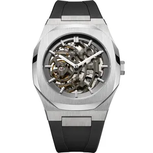 Relógios masculinos de aço inoxidável, 3atm relógio de luxo de aço inoxidável resistente à água relógios mecânicos automáticos