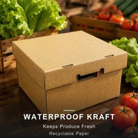 Op maat bedrukte gewaxte kraftpapieren doos voor fruit, groenten en productenverpakkingen, golfkartonnen doos, recycleerbaar, milieuvriendelijk, OEM-logo
