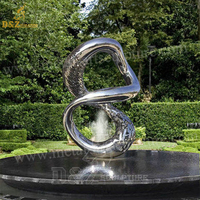 Décoration de jardin extérieure abstraite sculpture de feu moderne en acier inoxydable pour décor de parc