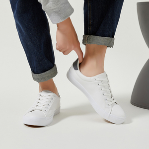 Nouvelles baskets respirantes pour homme, chaussures de sport décontractées en cuir blanc, plates, fabriquées en usine - Product Image 3