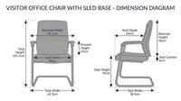 Chaise de bureau visiteur en maille noire avec base en forme de traîneau |   Chaise de conférence ergonomique avec siège rembourré pour salle de réunion