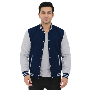 Chaqueta Varsity Casual de Moda para Hombre, Cómoda y Transpirable, de Lona, con Logotipo Personalizado, al Mejor Precio - Product Image 1