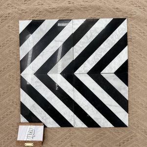 Piccolo 4 pz per il modello completo Nero Marquina e Thassos mosaico bianco per il Flor bianco e Nero mattonelle di marmo per soggiorno - Product Image 4