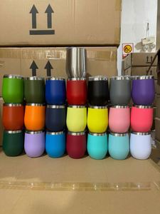 Logo Powder Coated 12Oz Double-Layer Vacuum Stainless Steel Cold and Hot Insulated Eggshell Wine Coffee <b>Large</b> Belly Tumbler <b>Cup</b> - Product Image 6