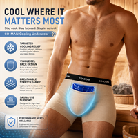Boxers de protection testiculaire à effet thermique, avec régulation de température par refroidissement sauna et poche à glace, sous-vêtements sauna à alimentation directe