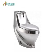 Ensemble de toilettes en céramique dorée, lavabo de luxe en or, combinaison lavabo et toilettes pour salle de bain