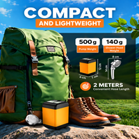 Douche portable d'extérieur en ABS avec batterie rechargeable, capteur de température et ventouse pour camping, chantier et usage domestique