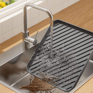 Alfombrilla de silicona de grado alimenticio para secar platos, almohadilla de filtro de agua de silicona, bandeja de almacenamiento de drenaje de silicona de alta calidad - Product Image 3