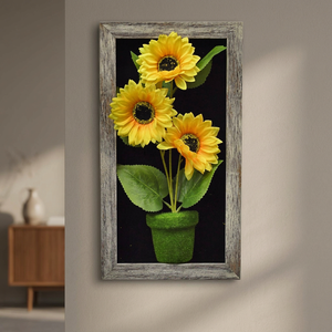Wall-Mounted Modern Rectangle Wooden Artificial Flower Frame for Home Decoration-40X23 cm (AFF-Frame-13) - Product Image 2