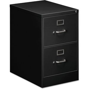 Alera 18\" X 25\" X 28.38\" Two-<b>Drawer</b> Economy Vertical <b>File</b> Black Metal with 2 Legal-Size <b>File</b> <b>Drawers</b> - Product Image 2