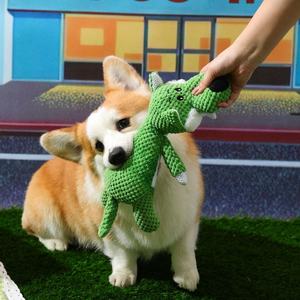 צעצוע כלבים עמיד במיוחד, רב מכר, צעצוע לעיסה מפרווה עם צפצפה, עמיד בפני נשיכות, בצורת זאב, אריה או פיל מצויר. - Product Image 3