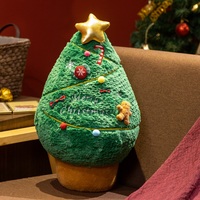 Coussin décoratif en peluche Arbre de Noël et Couronne, jouet en peluche doux pour la décoration de la maison en période des fêtes
