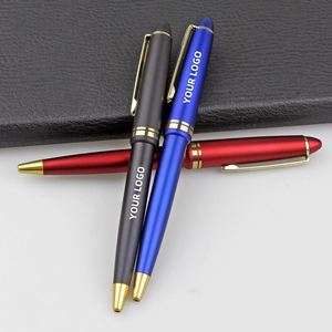 Luxury Sports-Style Plastic Business Stationery Custom Logo <b>Gold</b> Outline 1.0mm Ballpoint <b>Pen</b> - Product Image 1