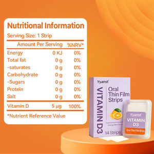 Tiras Orales de Vitamina D3 Sin Azúcar OEM/ODM para la Salud Ósea e Inmunológica de Adultos, Veganas y Sin Gluten, de Disolución Rápida, Muestra Gratis - Product Image 5