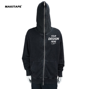 Sweat à capuche pour homme HG2703, coupe classique, doublure satinée, polyester/coton 330g, délavé à l'acide, brodé et imprimé sur mesure, avec strass, hiver - Product Image 1