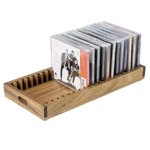 Plateau de rangement personnalisé pour CD DVD en <span class=keywords><strong>bois</strong></span> massif d'acacia de qualité supérieure avec poignées de transport découpées - Product Image 1