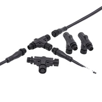 Séparateur en métal enfichable M12 2 3 connecteur LED IP68 mâle femelle 4Pin pour projet d'éclairage