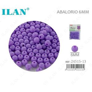 Perles violettes solides Ilan Abalorio 6 mm pour la fabrication de bijoux - Product Image 1