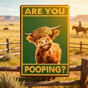 Affiche vintage amusante en fer forgé avec inscription 'Are You Pooping' pour salle de bain, décoration murale rétro au design rustique pour mariages - Product Image 3