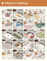 Tapis moderne rectangulaire géométrique multicolore en fausse fourrure de cachemire, doux, antidérapant, lavable en machine, réversible, résistant aux taches, pour la prière et la voiture