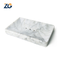 ZGSTONE Plateau de service en marbre naturel moderne et durable pour salle de bain, base à savon, décoration intérieure, shampoing, luxe hôtelier
