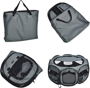 Parc de jeu portable moderne pour animaux de compagnie 2023, maille respirante de haute qualité, cadre robuste, cage pliable pour chiens, chiots et petits animaux - Product Image 6