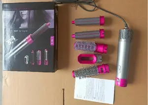 Electric 1 Step Hair Styler 5 In 1 With Hot Comb Dryer Curler Negative Ion Wrap Brush Volume Secador Hair Drying