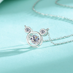 Collana a Bolle Vivaci in Argento Sterling S925 con Moissanite, Design di Nicchia di Lusso Leggero, Certificazione <span class=keywords><strong>GRA</strong></span>, Catena per Clavicola - Product Image 1