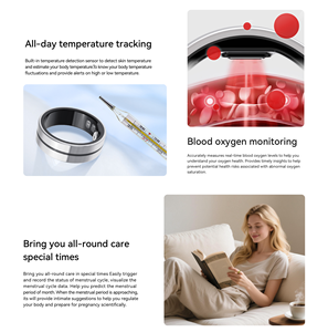 Anneau de bien-être ECG |   Tracker d'activité étanche 5ATM en acier inoxydable avec suivi du sommeil, alarme, mesure biométrique de la graisse corporelle et ECG - Product Image 2