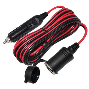 Cigarette Lighter Male Automatic Charger Extension Cable Connector Power Battery Booster Solar Cable