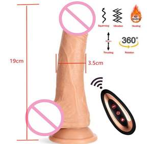 महिलाओं के लिए यथार्थवादी सिलिकॉन डिल्डो वाइब्रेटर, सक्शन कप वयस्क सेक्स उपयोग के साथ नरम रिमोट कंट्रोल स्वचालित हीटिंग वाइब्रेटर - Product Image 4