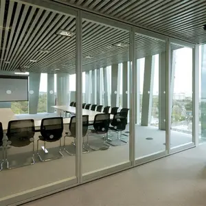 Bedienbare Büro Aluminium Interne Trennwand Glas Büro teiler Trennwand