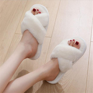 Pantuflas Cálidas de Invierno para Mujer, Pantuflas Abiertas para Interiores, para el Hogar, Bodas, Suaves, Cómodas, Peludas, para Mujer - Product Image 3