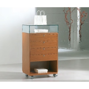 Vitrina de Exhibición Color Gris LL OF6105B con 4 Cajones y Tablero de Anuncios 62X40X105cm Organizadores de Gabinete - Product Image 1