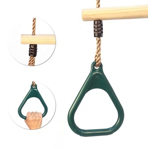 Barre de trapèze réglable en <span class=keywords><strong>bois</strong></span> pour enfants Jiayi avec anneau de balançoire à corde - Product Image 3
