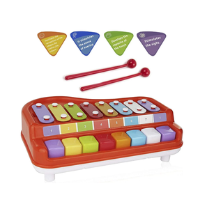Juego <span class=keywords><strong>de</strong></span> instrumentos musicales educativos 2 en 1 para niños, xilófono <span class=keywords><strong>de</strong></span> piano <span class=keywords><strong>de</strong></span> plástico con 8 escalas <span class=keywords><strong>de</strong></span> teclas multicolores y cancionero - Product Image 1