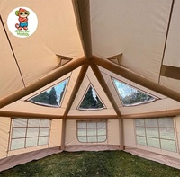 Grande tente de camping familiale d'extérieur, imperméable, en toile Oxford, avec matelas pneumatique, expérience de camping de luxe, gonflable et portable
