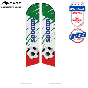 Drapeau plume CATC |   Tissu en alliage d'aluminium et tissage warp personnalisable |   Publicité promotionnelle en plein air pour les événements et le marketing - Product Image 1