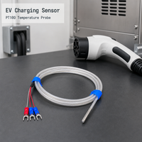 Kabel Sensor Suhu Pt100 Anti-Korosi Termokopel PTFE Tahan Asam-Alkali Berlapis Perak untuk Elektroplating