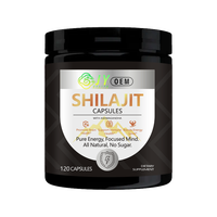 Capsules de Shilajit, Ashwagandha, Maca Noire, Complexe de Fenugrec, Complément Énergétique et de Vitalité pour Hommes, 120 gélules, Fabrication OEM